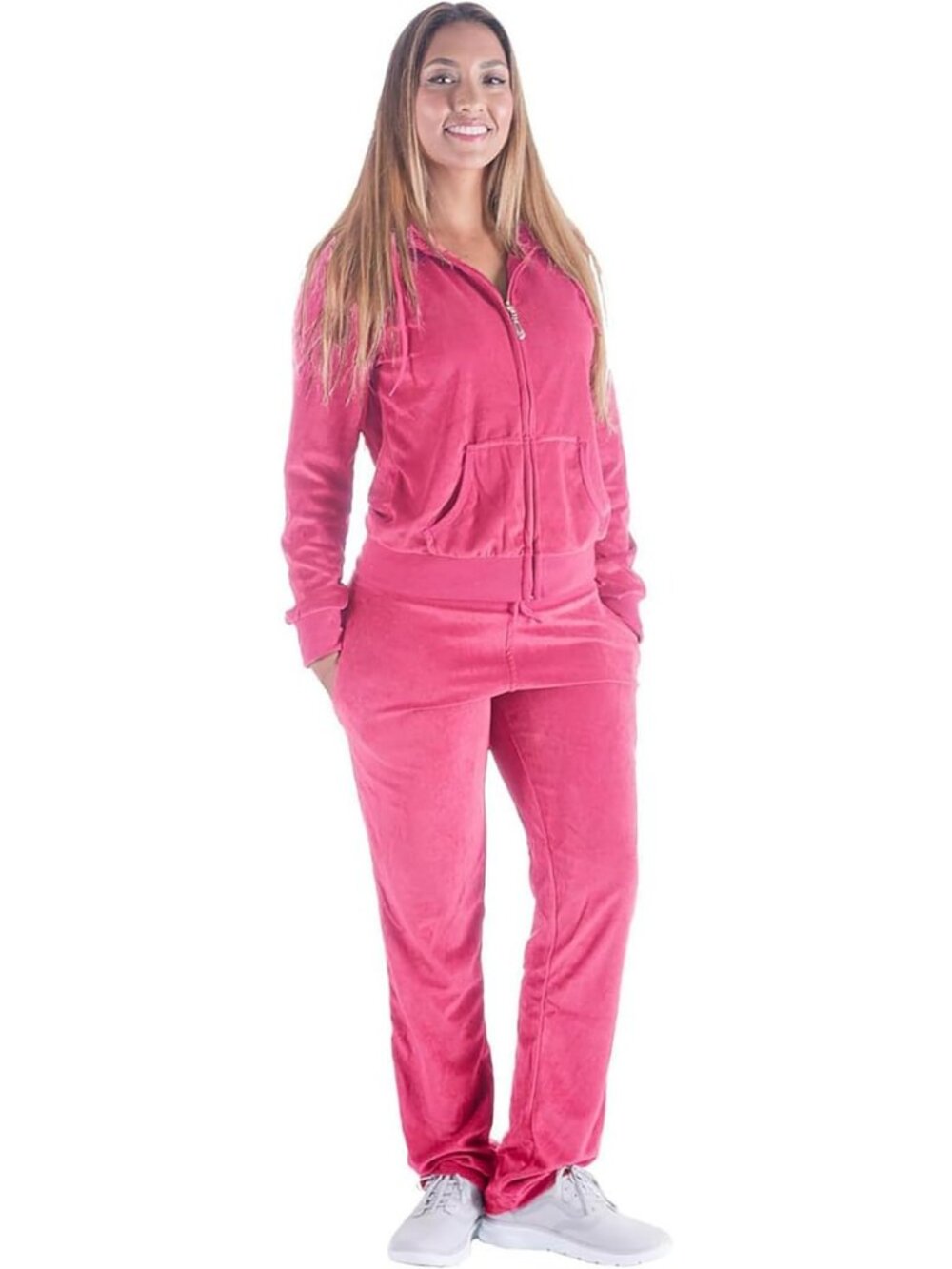Chic Women's Velour Tracksuit Set - 2 Piece Joggers & Hoodie Sweat Outfit